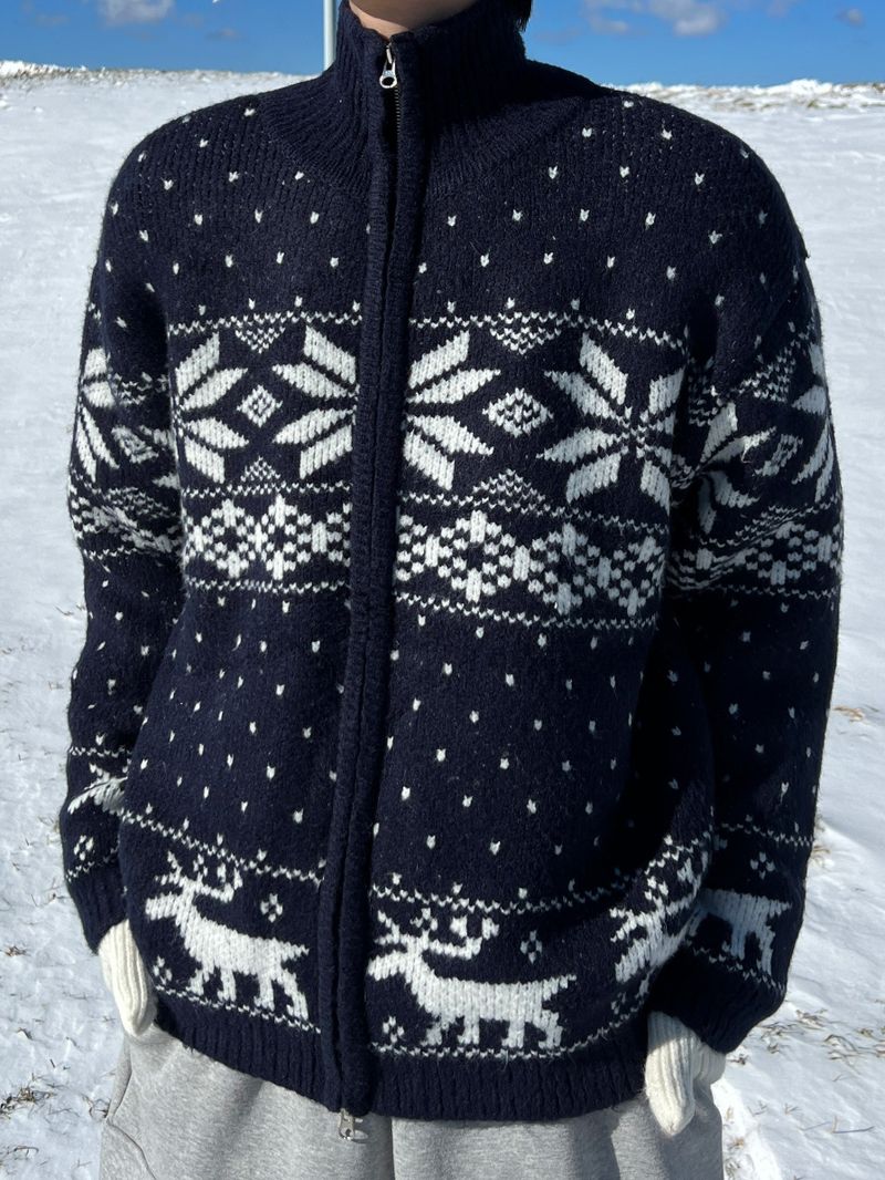 Nordic Two-Way Knit Zip-Up (3 Colors)