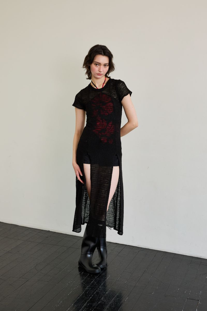 WITTY KNIT ONE-PIECE / BLACK