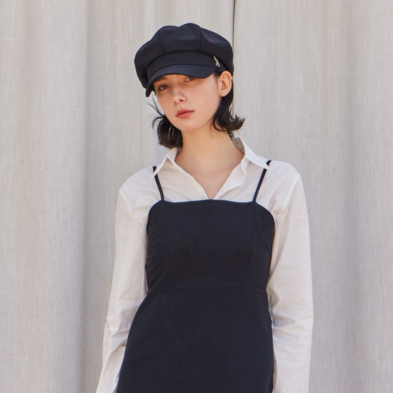 VA Stud Newsboy Cap / Black