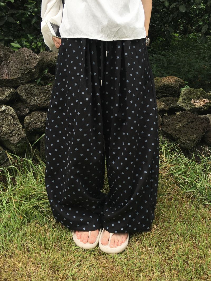 Polka Dot Wide Balloon Pants (2c)