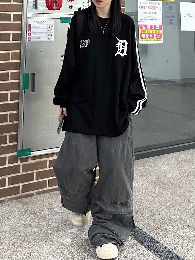 washed flap wide pants