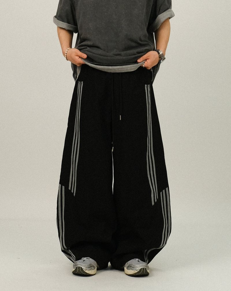 RU Track Nylon Curved Banding Pants
