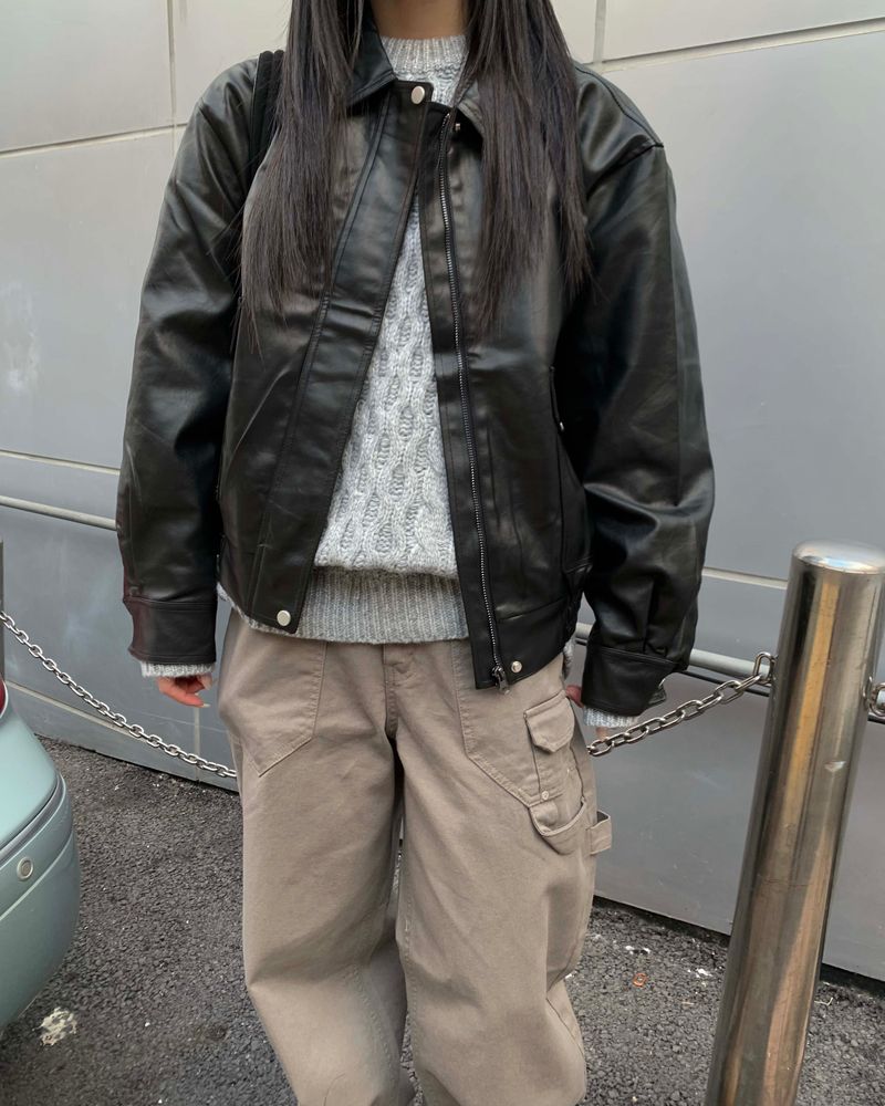 Humming leather jacket