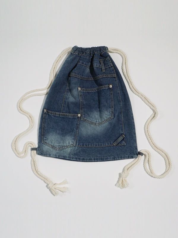(UNISEX) Denim Rope String Gymsack