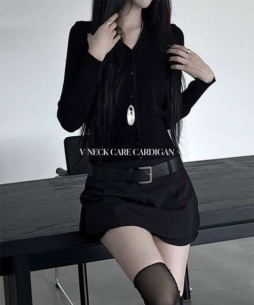V-neck care cardigan (2color)