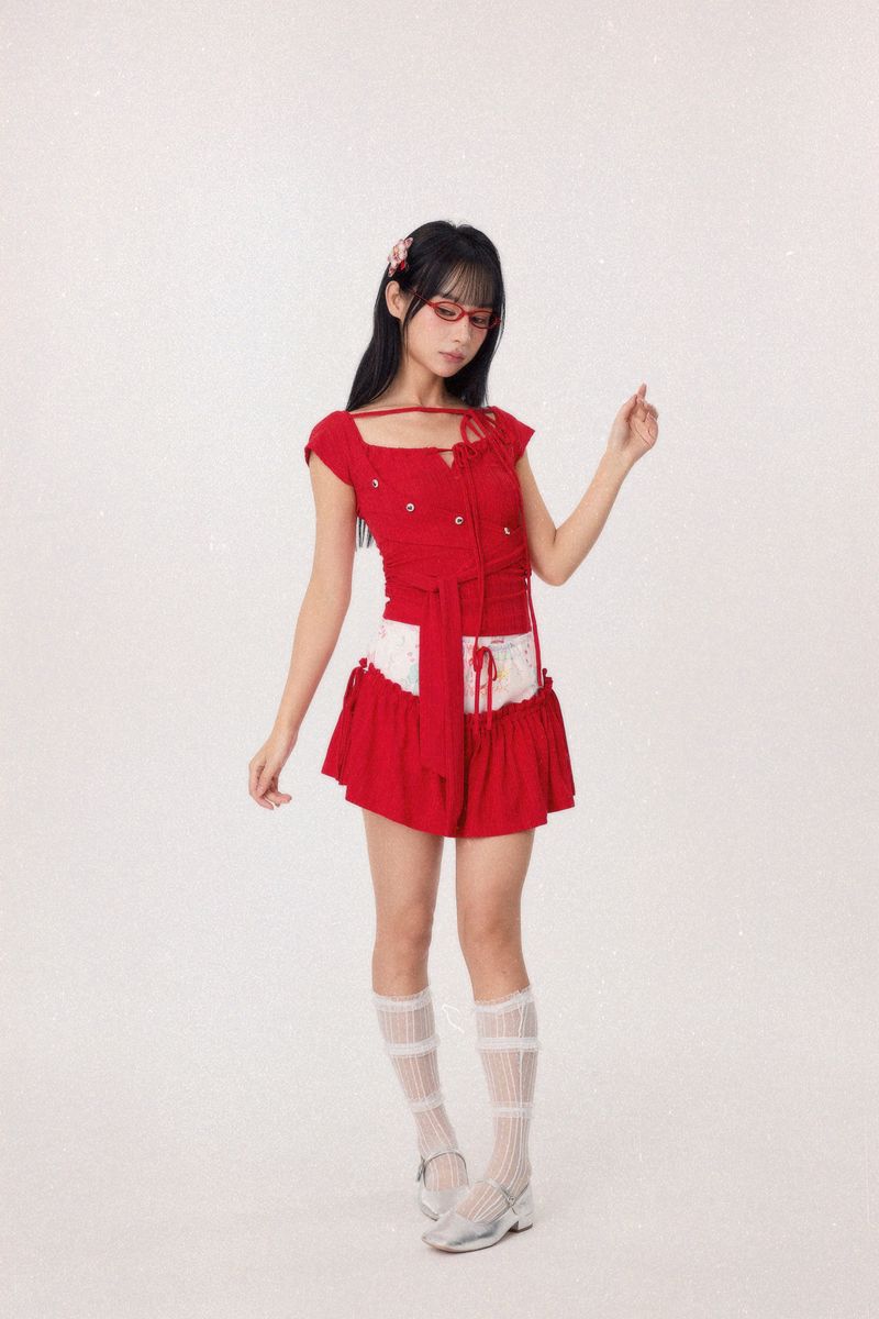 Dear Days Detachable Skorts (Red)