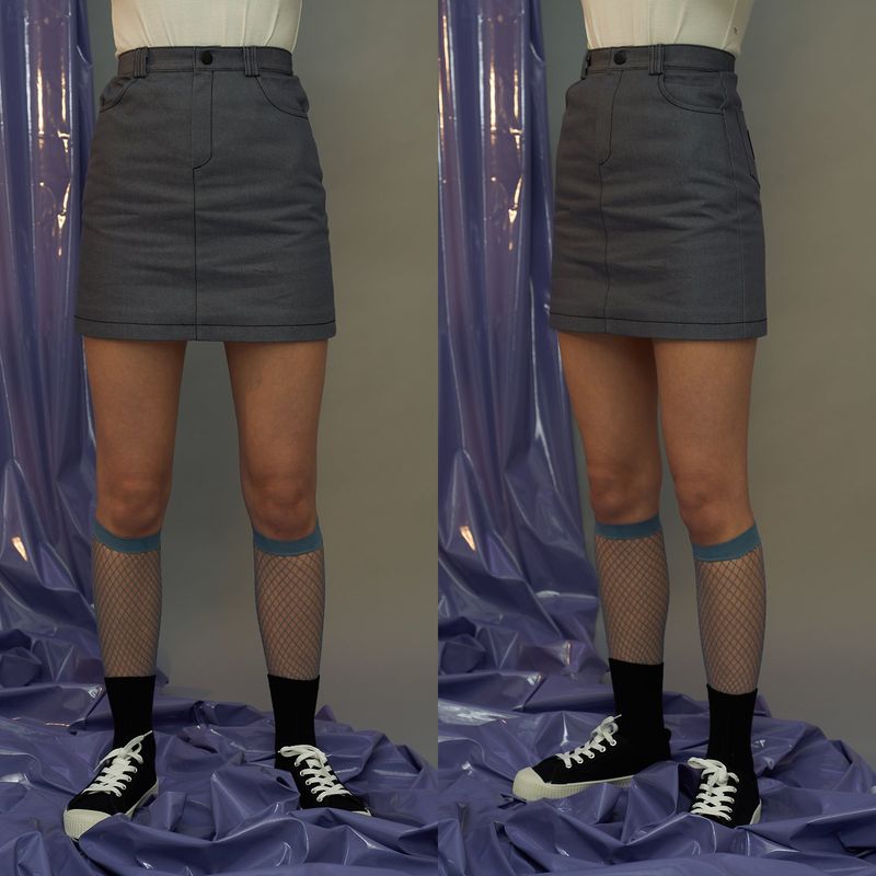 GRAY denim skirt