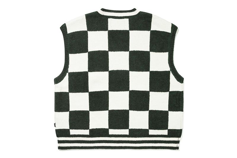 CHECKER BOARD TERRY VEST_GREEN