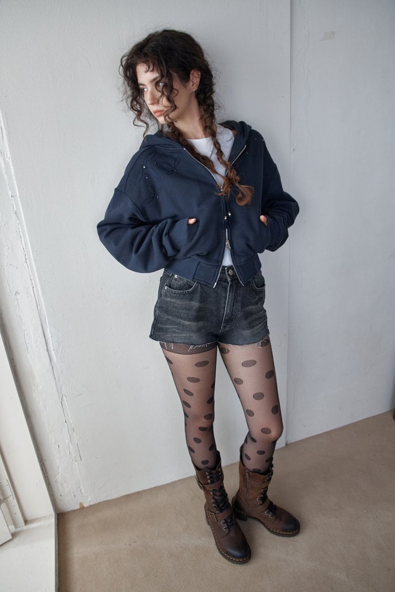 WESTERN BOLD STITCH HOODIE - NAVY 