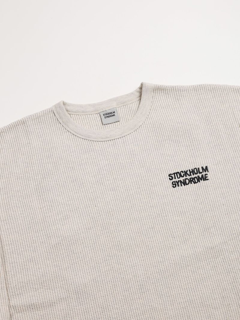 REAL LIFE WAFFLE LS TEE - OATMEAL