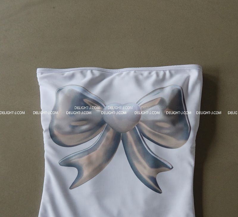 Silver King Ribbon Tube Top Backless Monokini