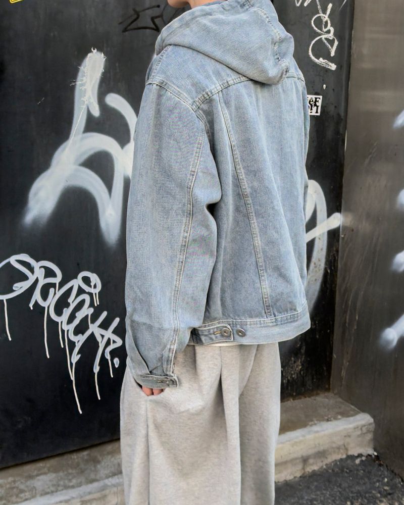 Carven Hooded Trucker Denim Jacket