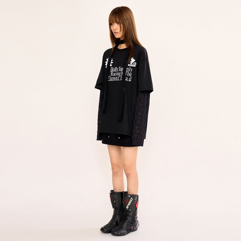 Layered T Shirt - Black