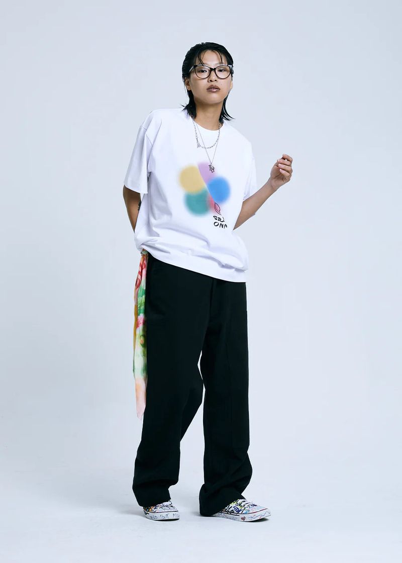 【数量限定】BIG FLOWER BALL SHORT SLEEVE T-SHIRT_WHITE