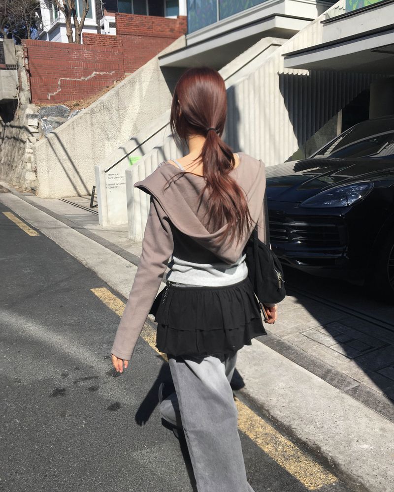 Shirring layered skirt