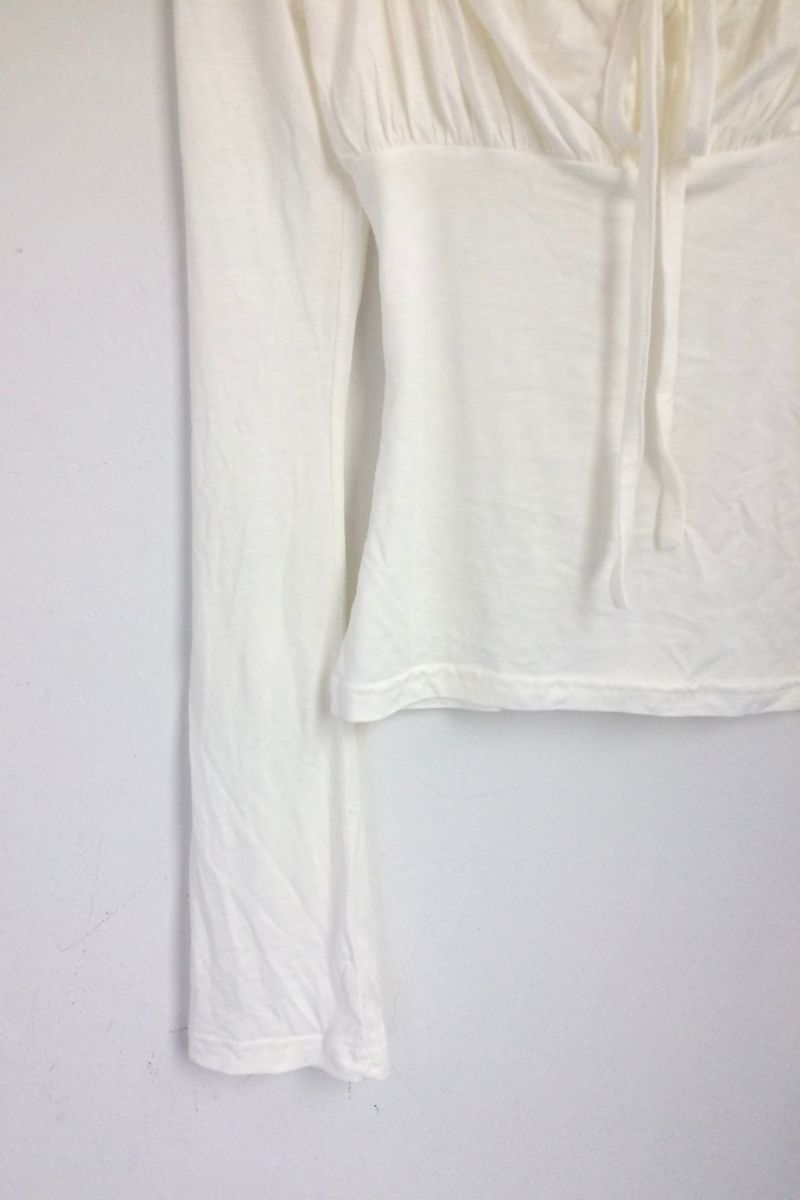Slim Fit Ribbon Shirring Top