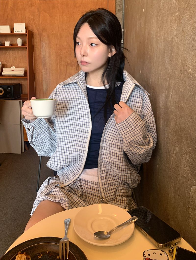 LIGHT CHECK BLOUSON (2C)