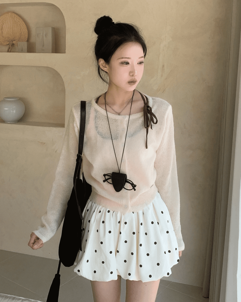 GUSTA(グスタ)の「Early Morning Fuzzy Knit Summer Cardigan(Tops)」