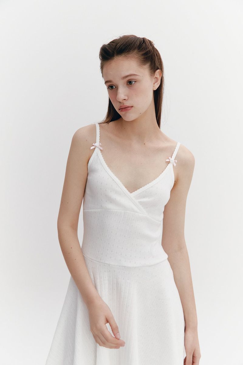 Wave Flare Dress Ivory