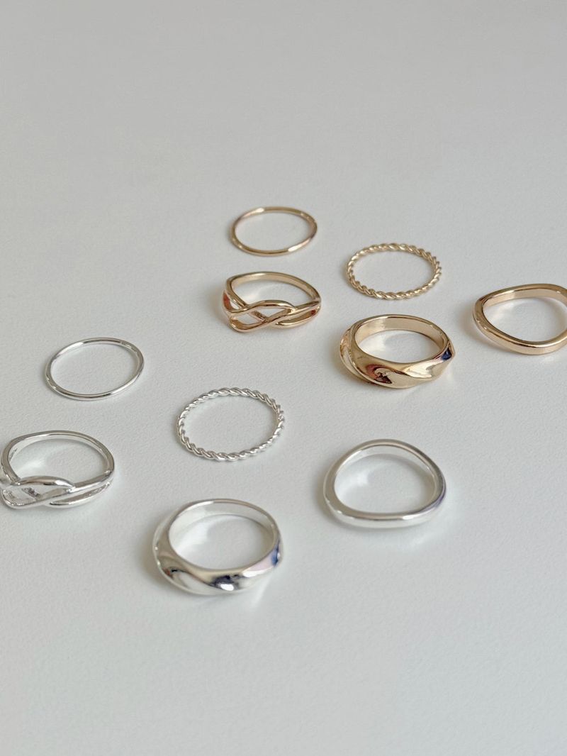 Blingmoon（ブリングムーン）の「[5 set] Bold Twist Ring Set （Accessories）」