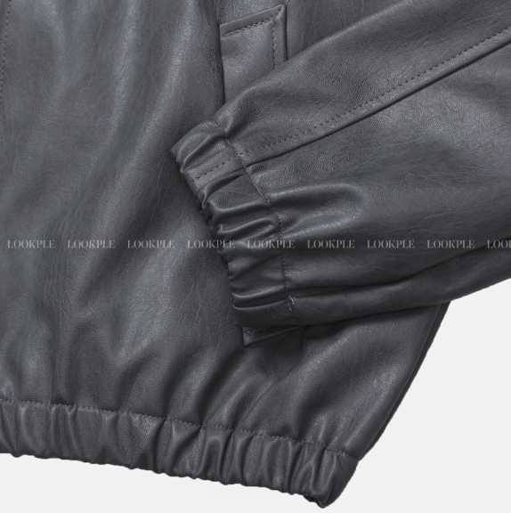 Waini Crack Two-Way Semi-Over Leather Jacket