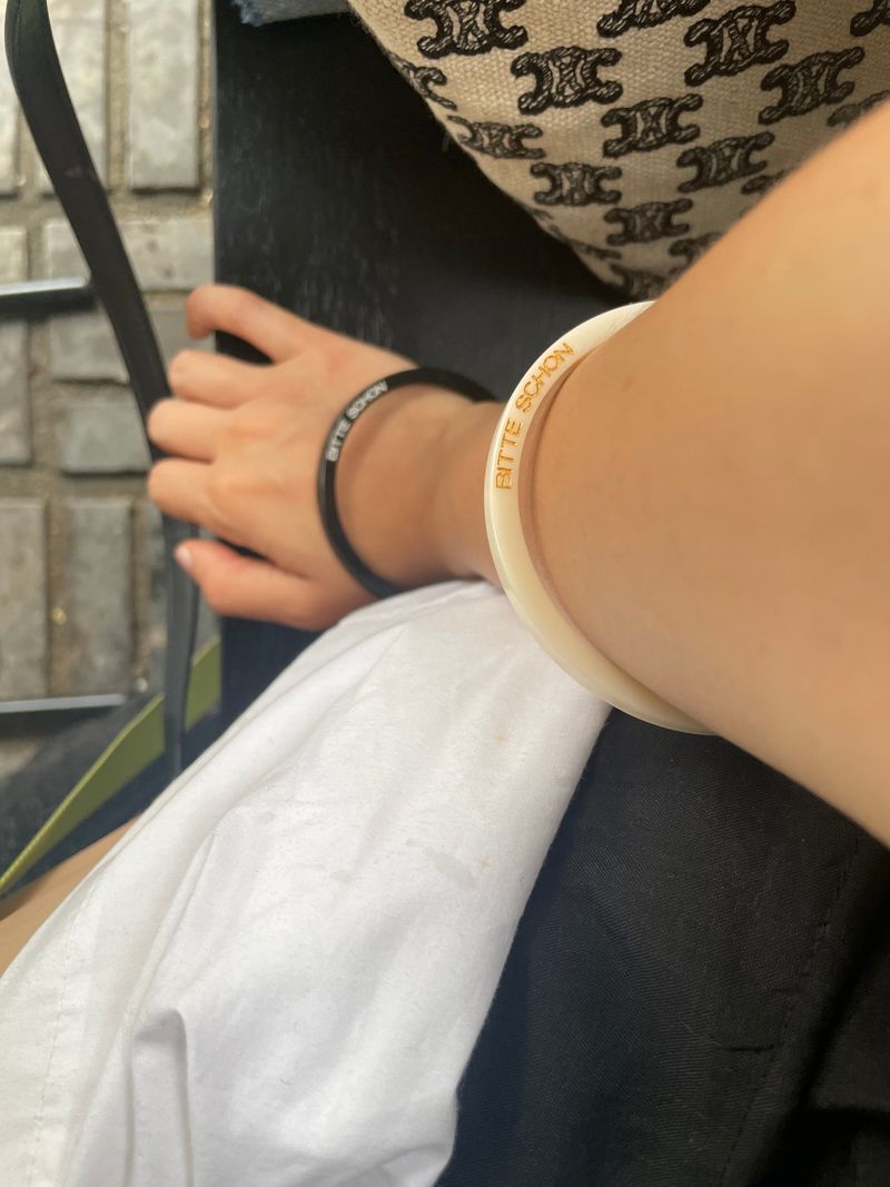 bitte schon logo bangle bracelet (2 colors set)