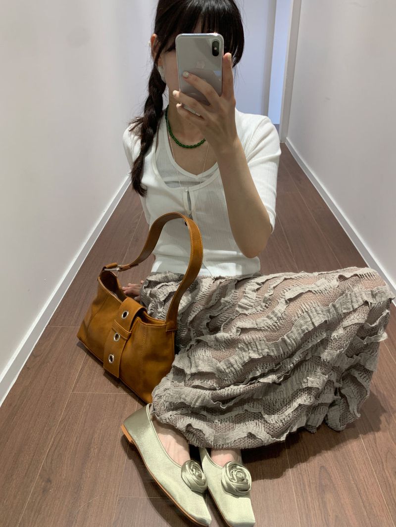 Wire Eyelet Hobo Bag (4color)