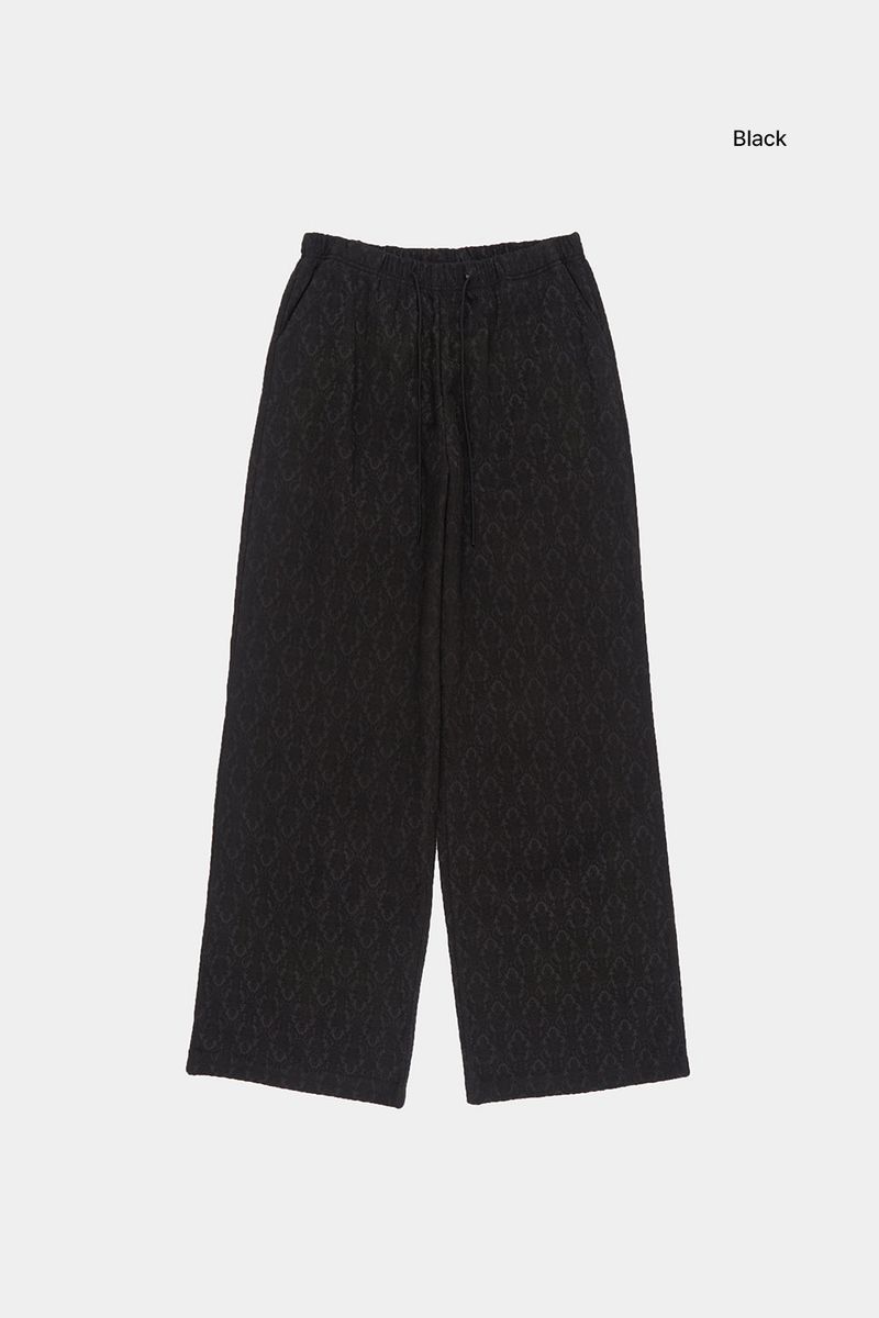 Ancient jacquard wide banding pants