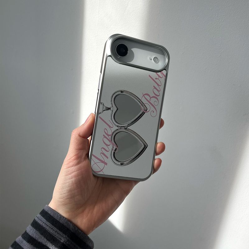 [MADE][Mirror Silver Bumper Case] Angel Baby • White