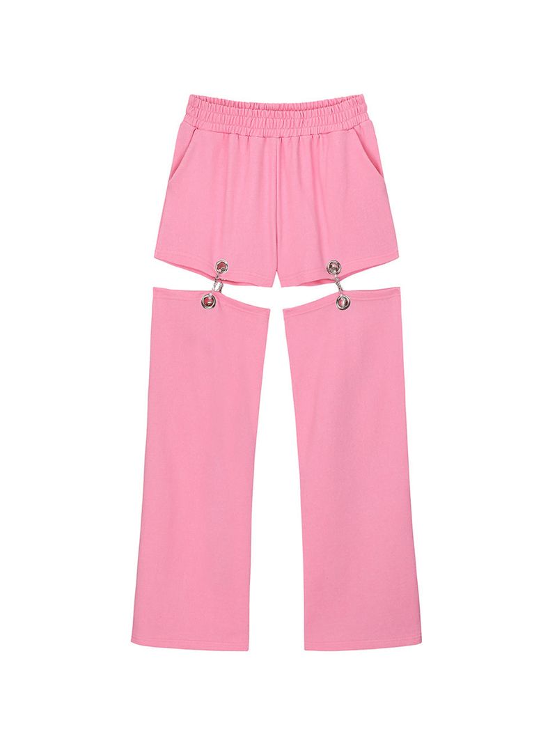 0 9 cut out sweatpants - PINK