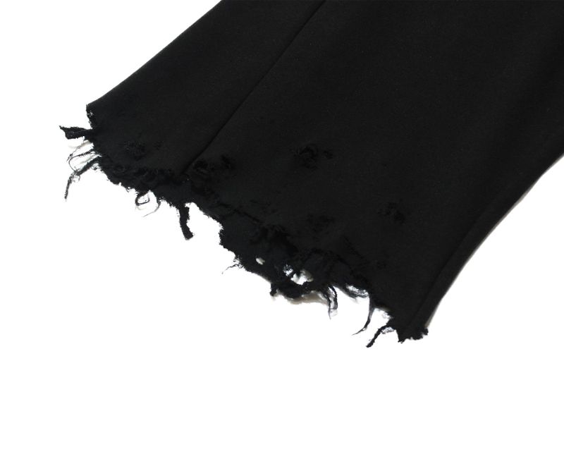 damage cutting bermuda pants (black)