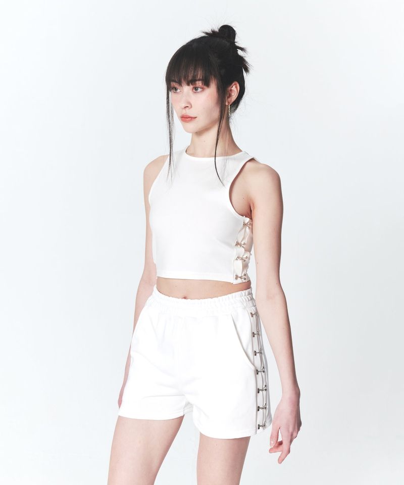 Hook N Eye Tank Top White