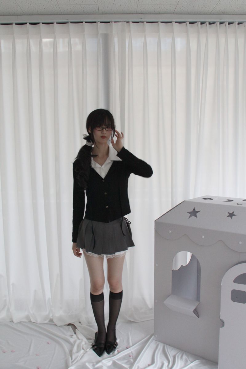 Layered Double Collar Cardigan T-shirt (2color)