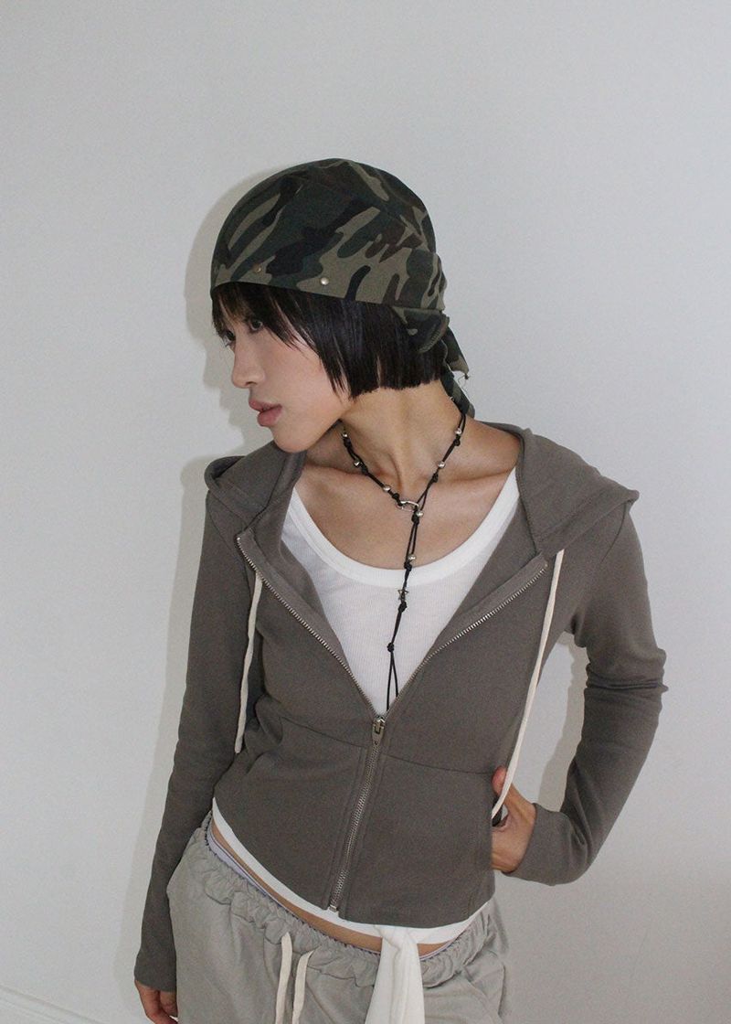 RIB SLIM HOOD ZIP-UP