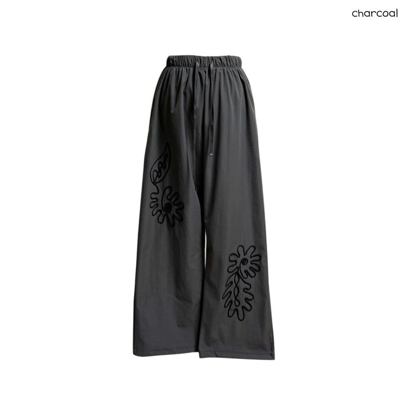 (2color) Cord Flower Embroidery Pants