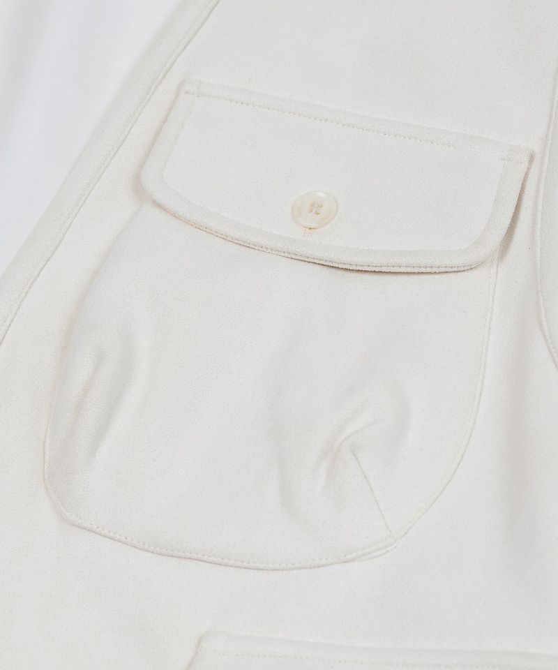 87-STAN025 [Vegan Suede] Multi-pocket Suede Best Ivory
