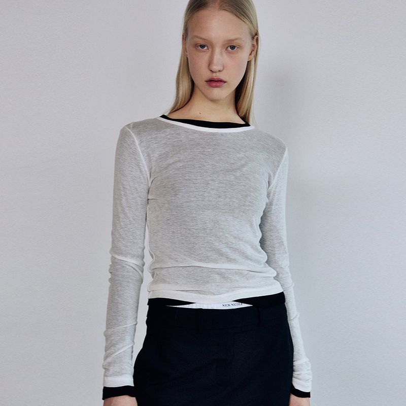 WOOL TENCEL TEE_GRAY