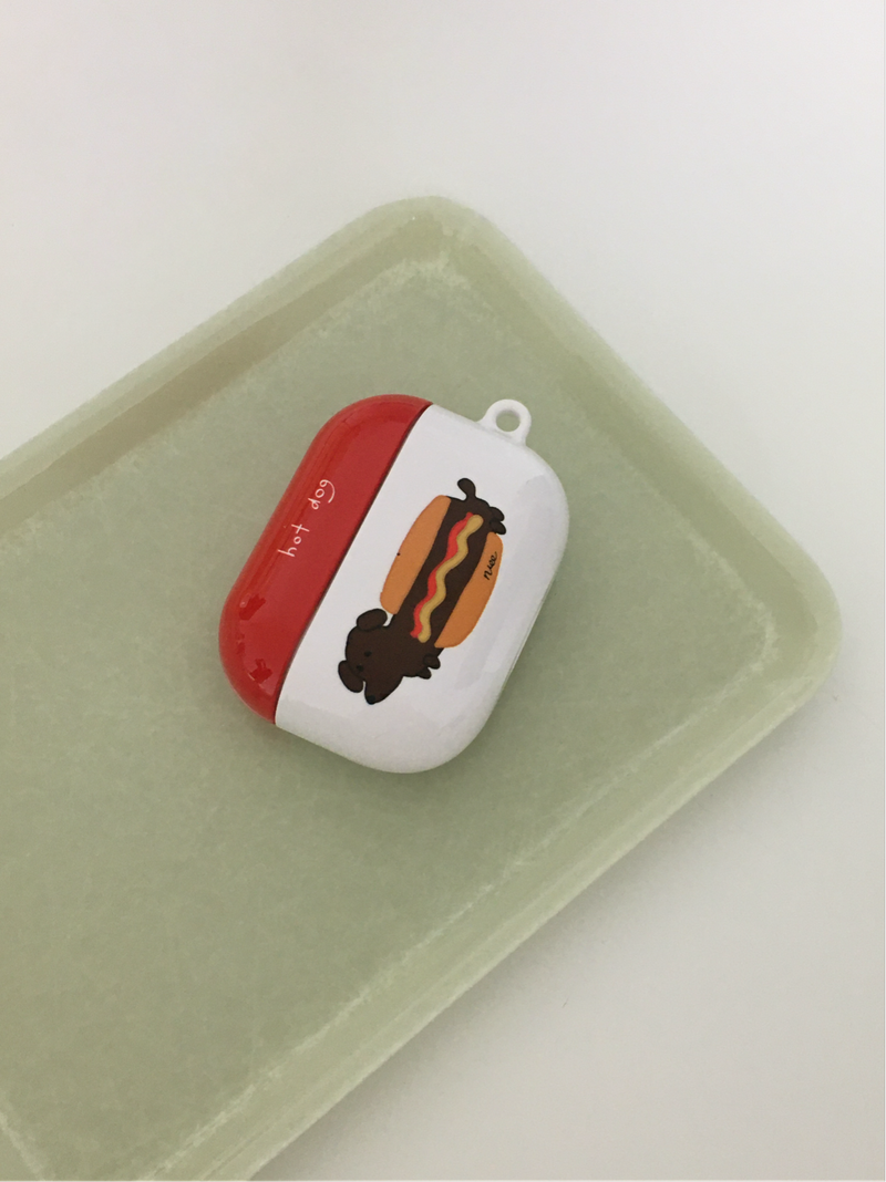 hot dog air pods case (ketchup)