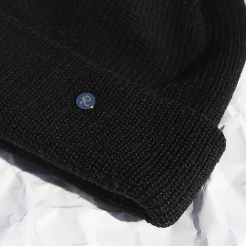 denim patchwork watch cap (black)