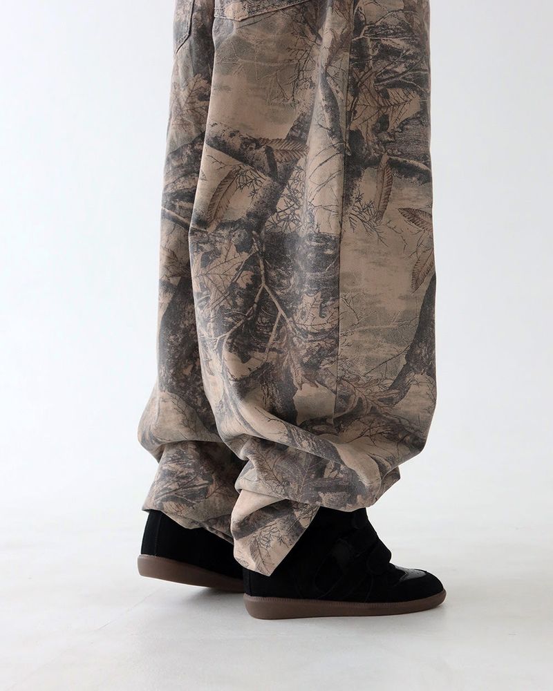 [UNISEX] Tree Camo Balloon Wide Pants
