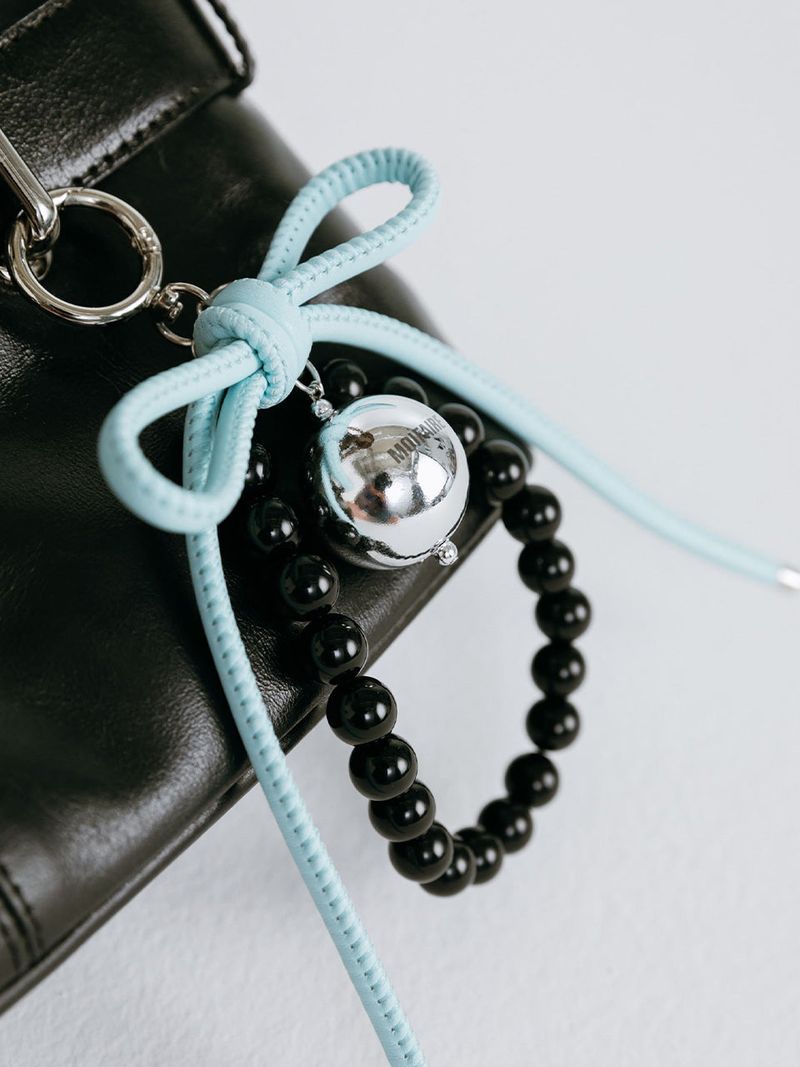 RIBBON BEAD KEYRING / SKYBLUE