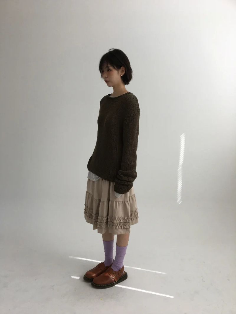 Rolled Neck Russly Knit (4color)