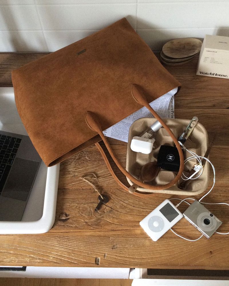 [MADE] Salmon suede tote bag