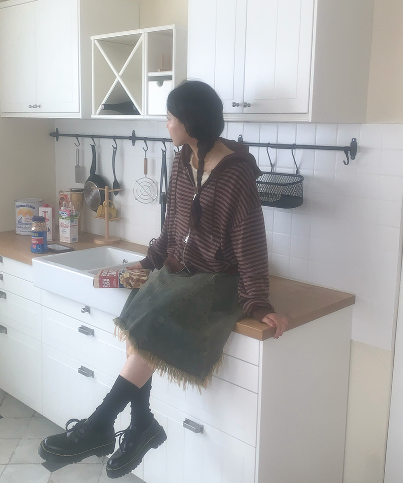 Holic Dangora Knitwear Hooded Zip-Up