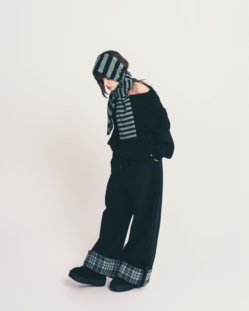 check folding sweatpants / mint