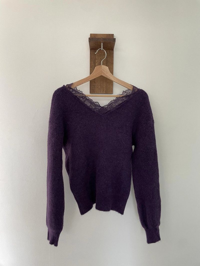 seter lace v-neck knit 