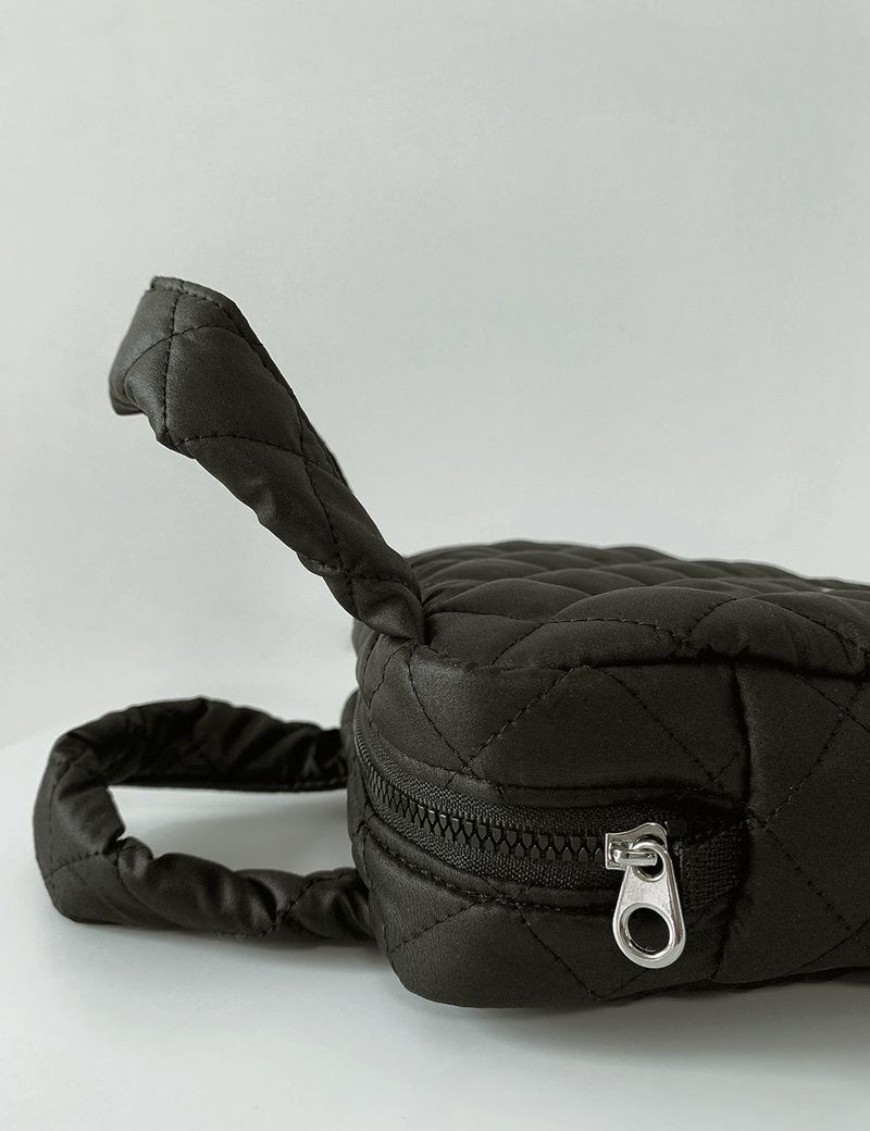 chain quilting black bag