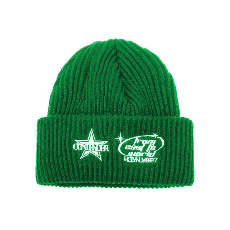 HOLY NUMBER 7(ホーリーナンバーセブン)の「HOLYNUMBER7 X DKZ EMBROIDERY BEANIE_GREEN(Hats)」