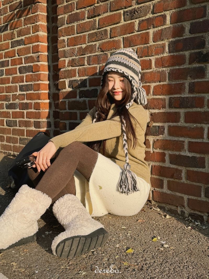 handmade stripe knit hat