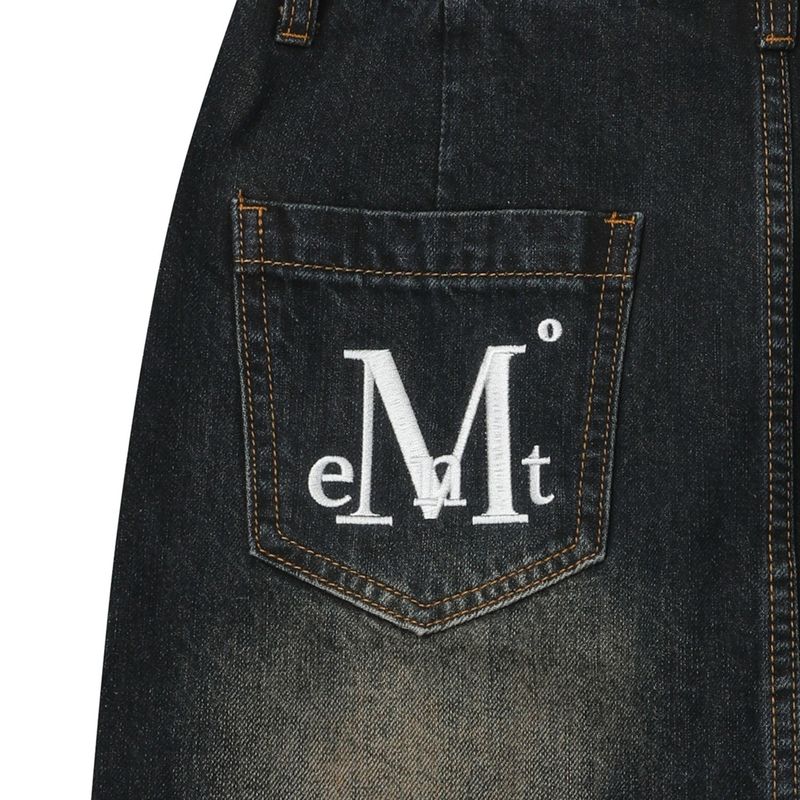CRAIL BACK POCKET BIG LOGO DENIM SKIRT (2Color)